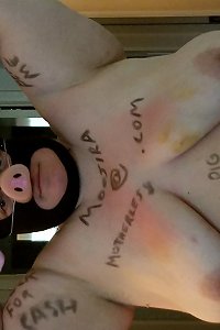 round chick pleasuring herself with a massager